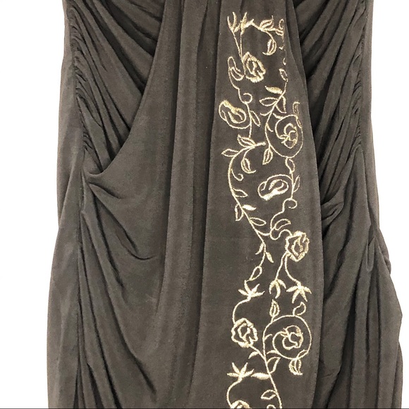 Morgan De Toi Women Strapless Black Printed Dress - Picture 6 of 8